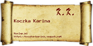Koczka Karina névjegykártya